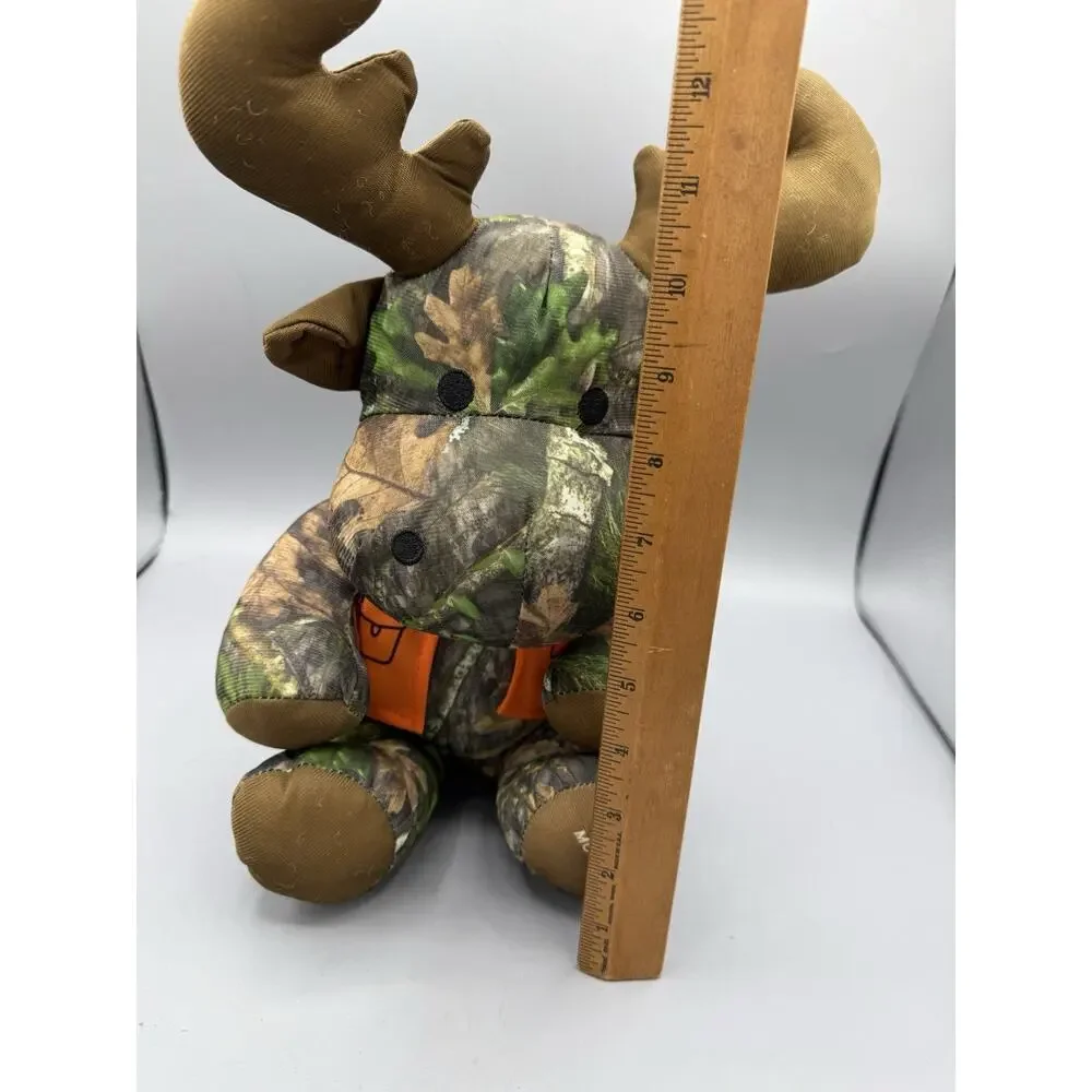 Mossy Oak Camo Moose Plush Stuffed Animal Orange Vest Hunting Toy